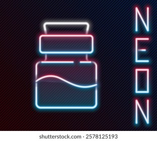 Glowing neon line Bottle with potion icon isolated on black background. Flask with magic potion. Happy Halloween party. Colorful outline concept. Vector