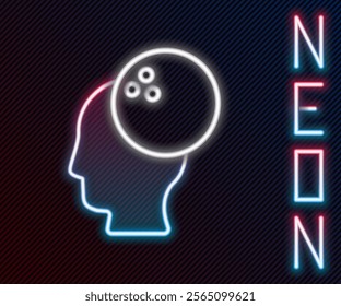 Glowing neon line Bowling ball icon isolated on black background. Sport equipment. Colorful outline concept. Vector