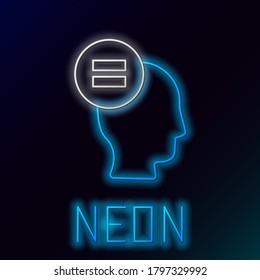 Glowing neon line Calculation icon isolated on black background. Colorful outline concept. Vector