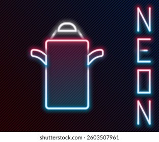 Glowing neon line Can container for milk icon isolated on black background. Colorful outline concept. Vector