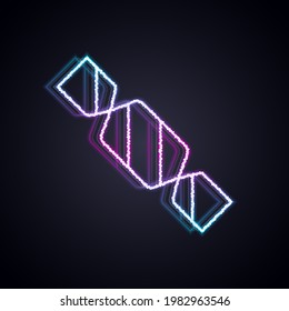Glowing neon line Candy icon isolated on black background.  Vector