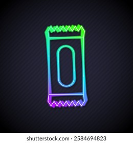 Glowing neon line Candy icon isolated on black background.  Vector