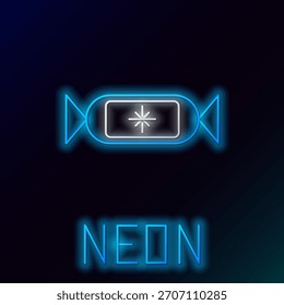 Glowing neon line Candy icon isolated on black background. Merry Christmas and Happy New Year. Colorful outline concept. Vector