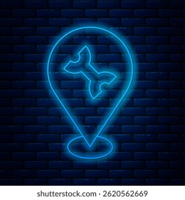 Linha de neon brilhante Ícone de serviço de carro isolado no fundo da parede de tijolo. Serviço mecânico automático. Serviço de reparação mecânica automática. Sinal de manutenção.  Vetor