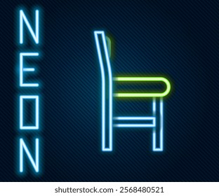 Glowing neon line Chair icon isolated on black background. Colorful outline concept. Vector Illustration