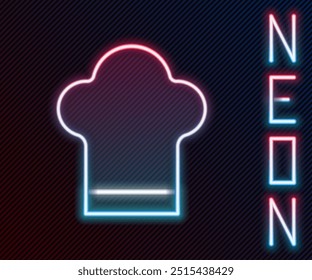 Glowing neon line Chef hat icon isolated on black background. Cooking symbol. Cooks hat. Colorful outline concept. Vector