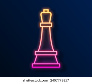 Glowing neon line Chess icon isolated on black background. Business strategy. Game, management, finance.  Vector