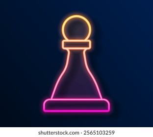 Glowing neon line Chess icon isolated on black background. Business strategy. Game, management, finance.  Vector