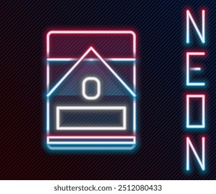 Glowing neon line Cigarettes pack box icon isolated on black background. Cigarettes pack. Colorful outline concept. Vector Illustration