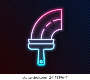 Glowing neon line Cleaning service with of rubber cleaner for windows icon isolated on black background. Squeegee, scraper, wiper.  Vector