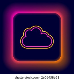 Glowing neon line Cloud icon isolated on black background. Colorful outline concept. Vector