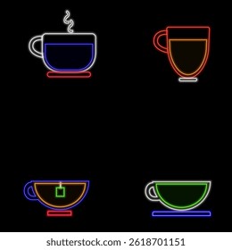 Glowing neon line Cocktail and alcohol drink icon. neon cocktails. drinks icon. drink neon..