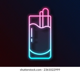 Glowing neon line Cocktail Bloody Mary icon isolated on black background.  Vector