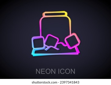 Línea de neón brillante La cerveza fría puede enarbolarse aislada en el fondo negro.  Vector