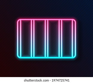 Glowing neon line Color palette guide icon isolated on black background. Modular grid.  Vector