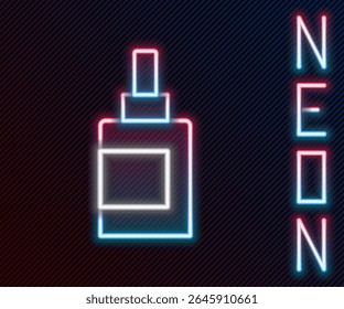 Glowing neon line Cream or lotion cosmetic tube icon isolated on black background. Body care products for woman. Colorful outline concept. Vector