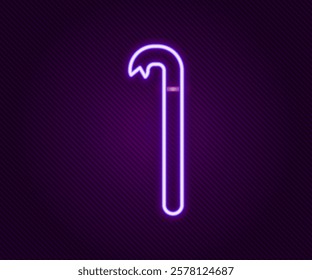 Glowing neon line Crowbar icon isolated on black background. Colorful outline concept. Vector