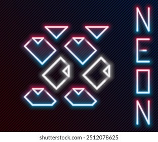 Glowing neon line Data stream icon isolated on black background. Colorful outline concept. Vector