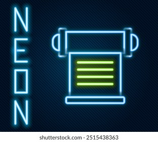 Glowing neon line Decree, paper, parchment, scroll icon icon isolated on black background. Colorful outline concept. Vector