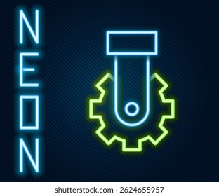Linha de neon brilhante Derailleur bicicleta velocidade traseira ícone de dobramento isolado no fundo preto. Conceito de contorno colorido. Vetor