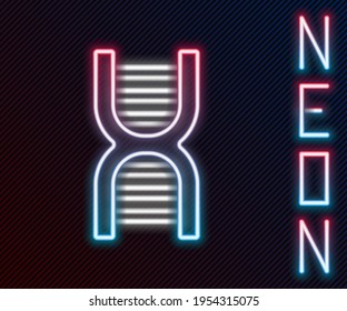 Glowing neon line DNA symbol icon isolated on black background. Colorful outline concept. Vector