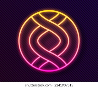 Glowing neon line DNA symbol icon isolated on black background. Genetic engineering, genetics testing, cloning, paternity testing.  Vector
