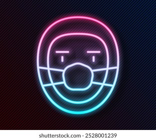 Glowing neon line Doctor pathologist icon isolated on black background.  Vector