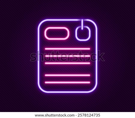 Glowing neon line Dossier folder icon isolated on black background. Colorful outline concept. Vector