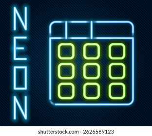 Glowing neon line Drum machine music producer equipment icon isolated on black background. Colorful outline concept. Vector