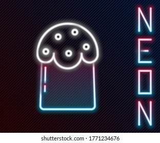 Glowing neon line Easter cake icon isolated on black background. Happy Easter. Colorful outline concept. Vector Illustration