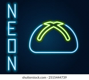 Glowing neon line Easter cake icon isolated on black background. Happy Easter. Colorful outline concept. Vector Illustration