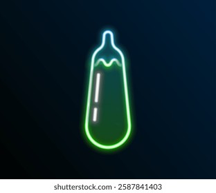 Glowing neon line Eggplant icon isolated on black background. Colorful outline concept. Vector