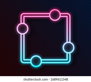 Glowing neon line Electric circuit scheme icon isolated on black background. Circuit board.  Vector Illustration