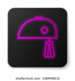 Glowing neon line Electric mixer icon isolated on white background. Kitchen blender. Black square button. Vector Illustration