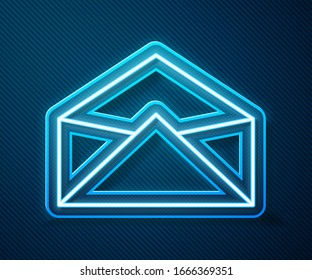 Glowing neon line Envelope icon isolated on blue background. Email message letter symbol.  Vector Illustration