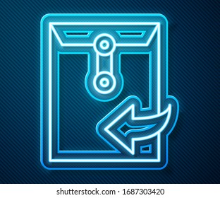 Glowing neon line Envelope icon isolated on blue background. Received message concept. New, email incoming message, sms. Mail delivery service.  Vector Illustration