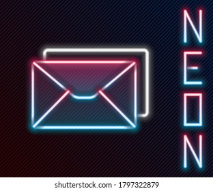 Glowing neon line Envelope icon isolated on black background. Email message letter symbol. Colorful outline concept. Vector Illustration