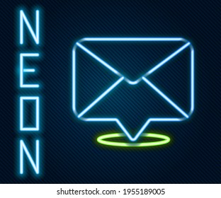 Glowing neon line Envelope icon isolated on black background. Email message letter symbol. Colorful outline concept. Vector Illustration