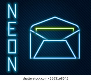 Glowing neon line Envelope icon isolated on black background. Email message letter symbol. Colorful outline concept. Vector Illustration