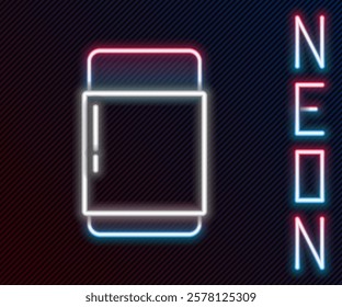 Glowing neon line Eraser or rubber icon isolated on black background. Colorful outline concept. Vector Illustration