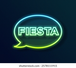 Glowing neon line Fiesta icon isolated on black background.  Vector