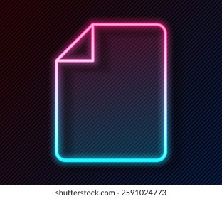 Glowing neon line File document icon isolated on black background. Checklist icon. Business concept.  Vector