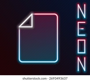 Icono de documento de archivo de línea de neón brillante aislado sobre fondo negro. Icono de lista de comprobación. Concepto de negocio. Concepto de contorno colorido. Vector