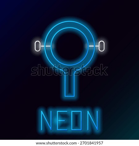 Glowing neon line Filter wrench icon isolated on black background. The key for tightening the bulb filter trunk. Colorful outline concept. Vector