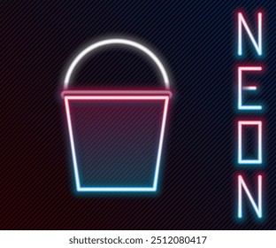 Glowing neon line Fire bucket icon isolated on black background. Metal bucket empty or with water for fire fighting. Colorful outline concept. Vector Illustration