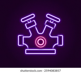 Glowing neon line Fire hydrant icon isolated on black background. Colorful outline concept. Vector
