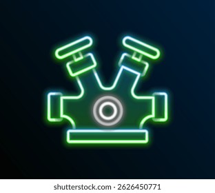 Glowing neon line Fire hydrant icon isolated on black background. Colorful outline concept. Vector