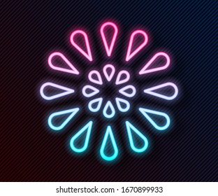 Glowing neon line Firework icon isolated on black background. Concept of fun party. Explosive pyrotechnic symbol.  Vector Illustration