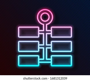 Glowing neon line Firework icon isolated on black background. Concept of fun party. Explosive pyrotechnic symbol.  Vector Illustration