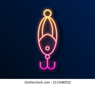 Glowing neon line Fishing lure icon isolated on black background. Fishing tackle.  Vector